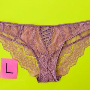 Victoria's Secret DREAM ALNGEL Pink Luxe Lace Cheekini/ Tanga Panty Size L